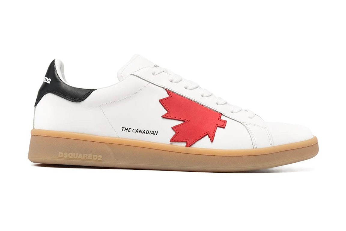 Pre-owned Dsquared2 Mape Leaf Low Top Red In White/red/black