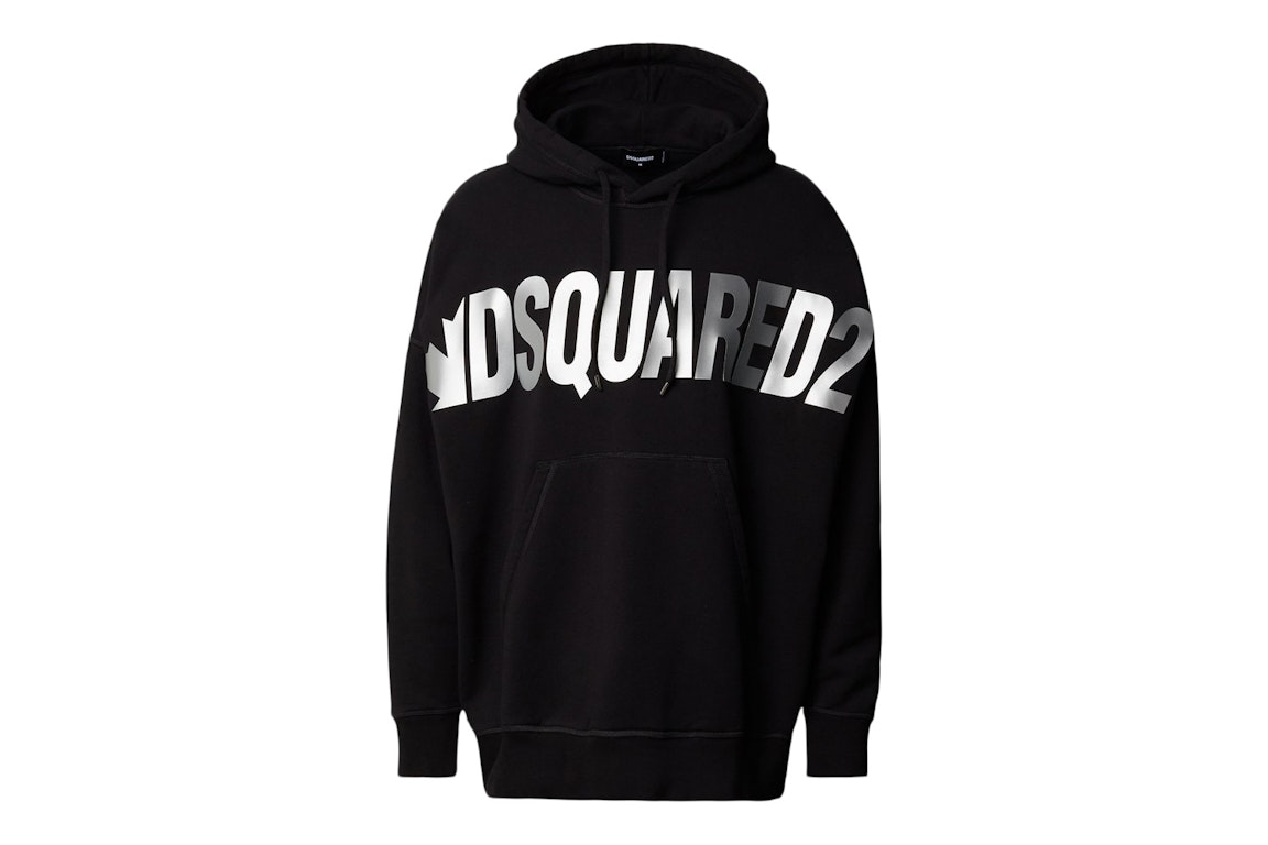 Pre-owned Dsquared2 Metallic Logo Hoodie Black