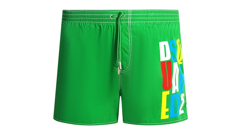 Dsquared2 Multi-Colour Block Logo Swim Shorts Green