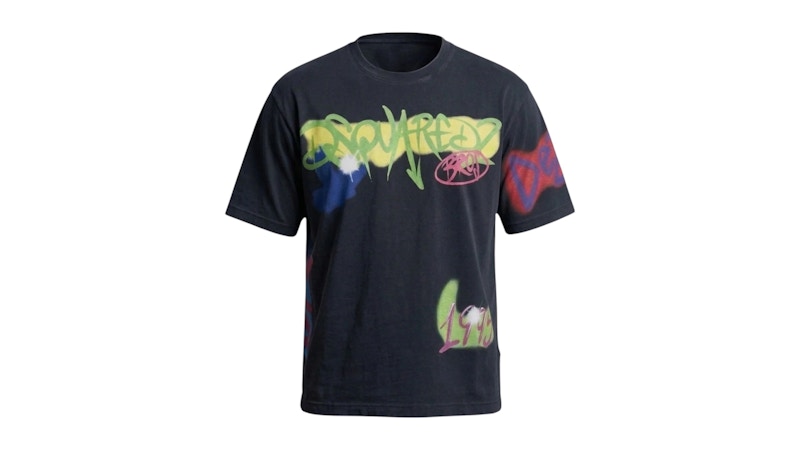 Dsquared2 S71GD1650 T-Shirt mit lockerer Passform, Schwarz