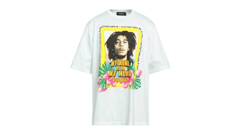 Pre-owned Dsquared2 Men's Skater Fit Home Is In My Head Logo T-shirt In White