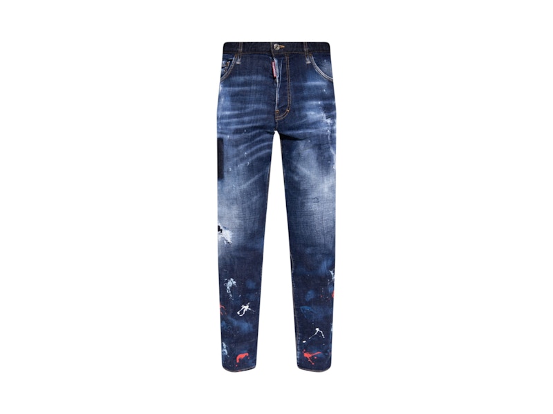 Pre-owned Dsquared2 Men's Skinny Tapered Fit Jeans In Blue