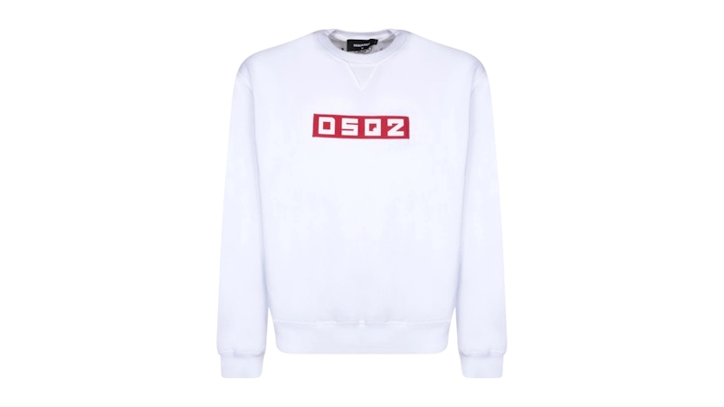 Pre-owned Dsquared2 Men's Small Block Logo Sweatshirt In White
