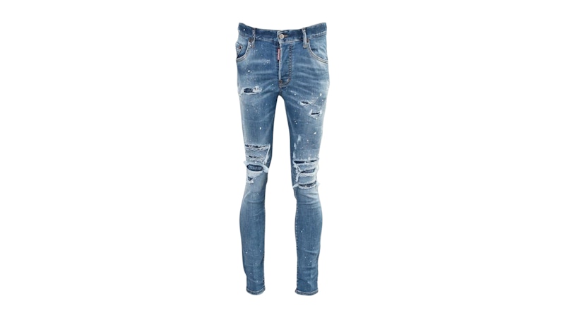 Dsquared2 Super Twinky Paint Splash Reinforced Ripped Jeans