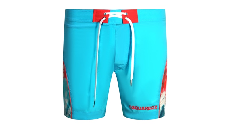 Dsquared2 Tie Dye Design Swim Shorts Blue