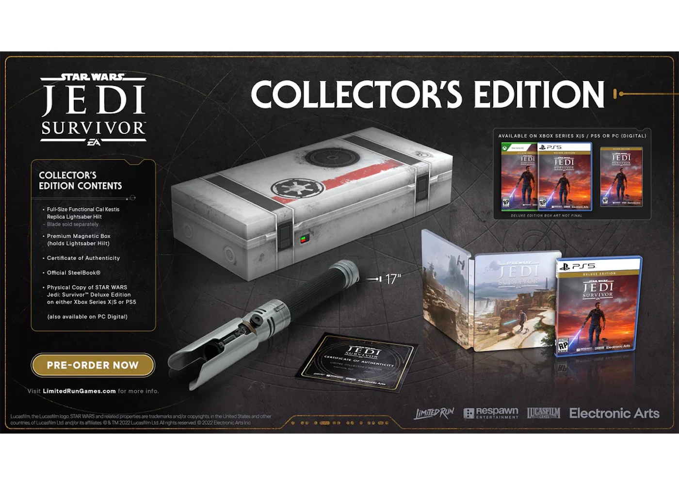 EA Sports XBSX Star Wars Jedi Survivor Collector's Edition Video Game US