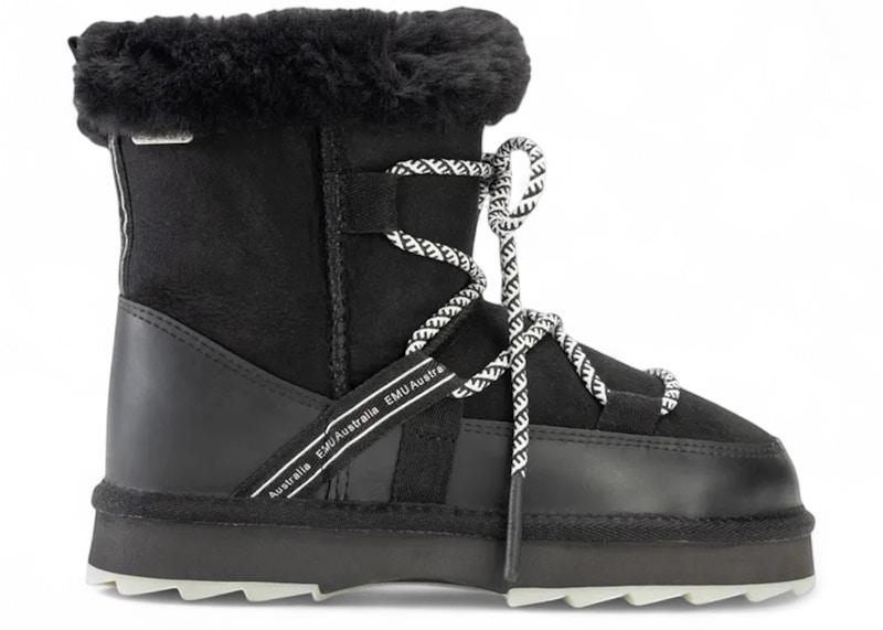 Pre-owned Emu Australia Women's Blurred Boot Sneakers In Black
