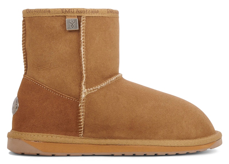 Pre-owned Emu Australia Platinum Stinger Slim Mini Boot (women's) Sneakers In Chestnut In Brown