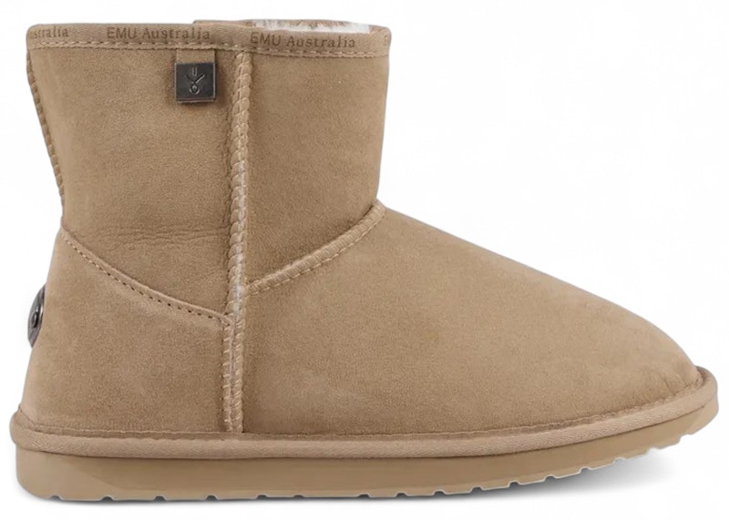 Pre-owned Emu Australia Women's Platinum Stinger Slim Mini Boot Sneakers In Sand
