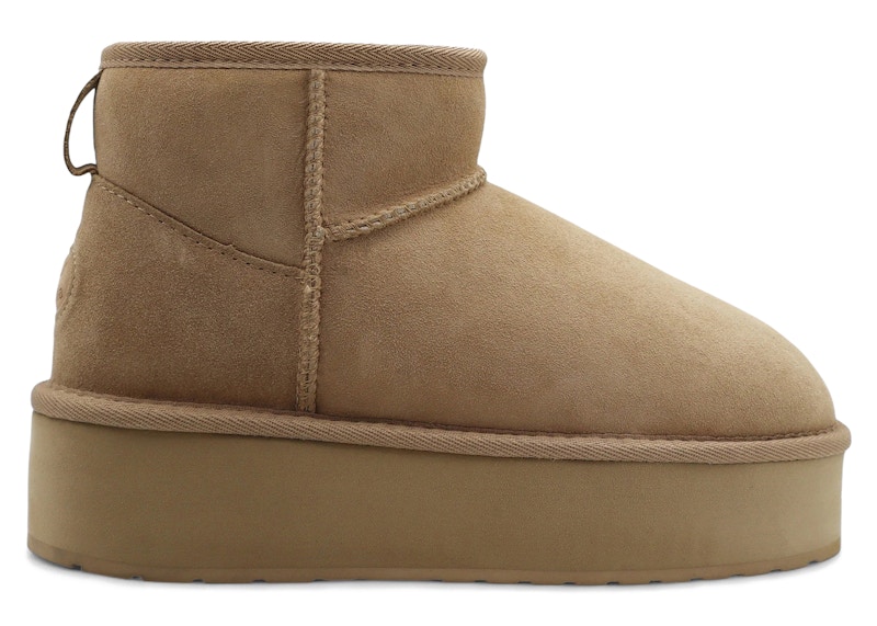 Pre-owned Emu Australia Stinger Micro Flatform Boot (women's) Sneakers In Almond In Brown