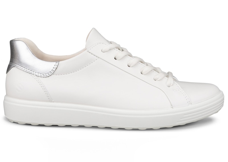Pre-owned Ecco Soft 7 (women's) Sneakers In White/silver In Multi