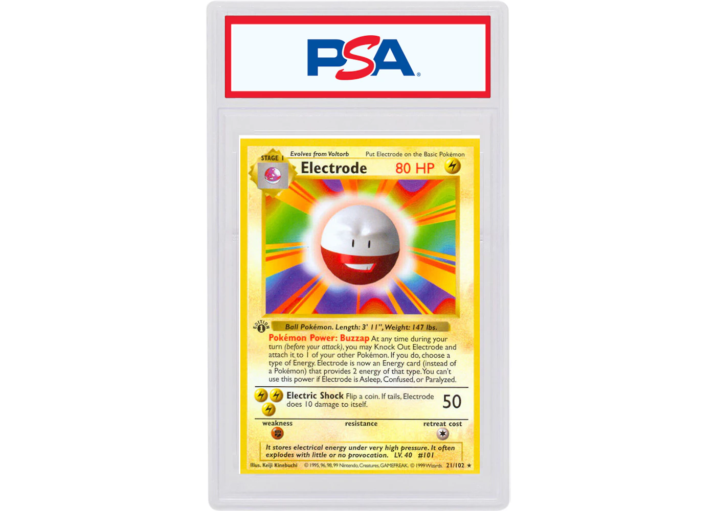 Electrode 1999 Pokemon TCG Base Set 1st Edition #21/102 (PSA or BGS Graded) - 1999 - US Electrode 1999 Pokemon TCG Base Set 1st Edition #21/102 (PSA or BGS Graded) - 1999 - US
