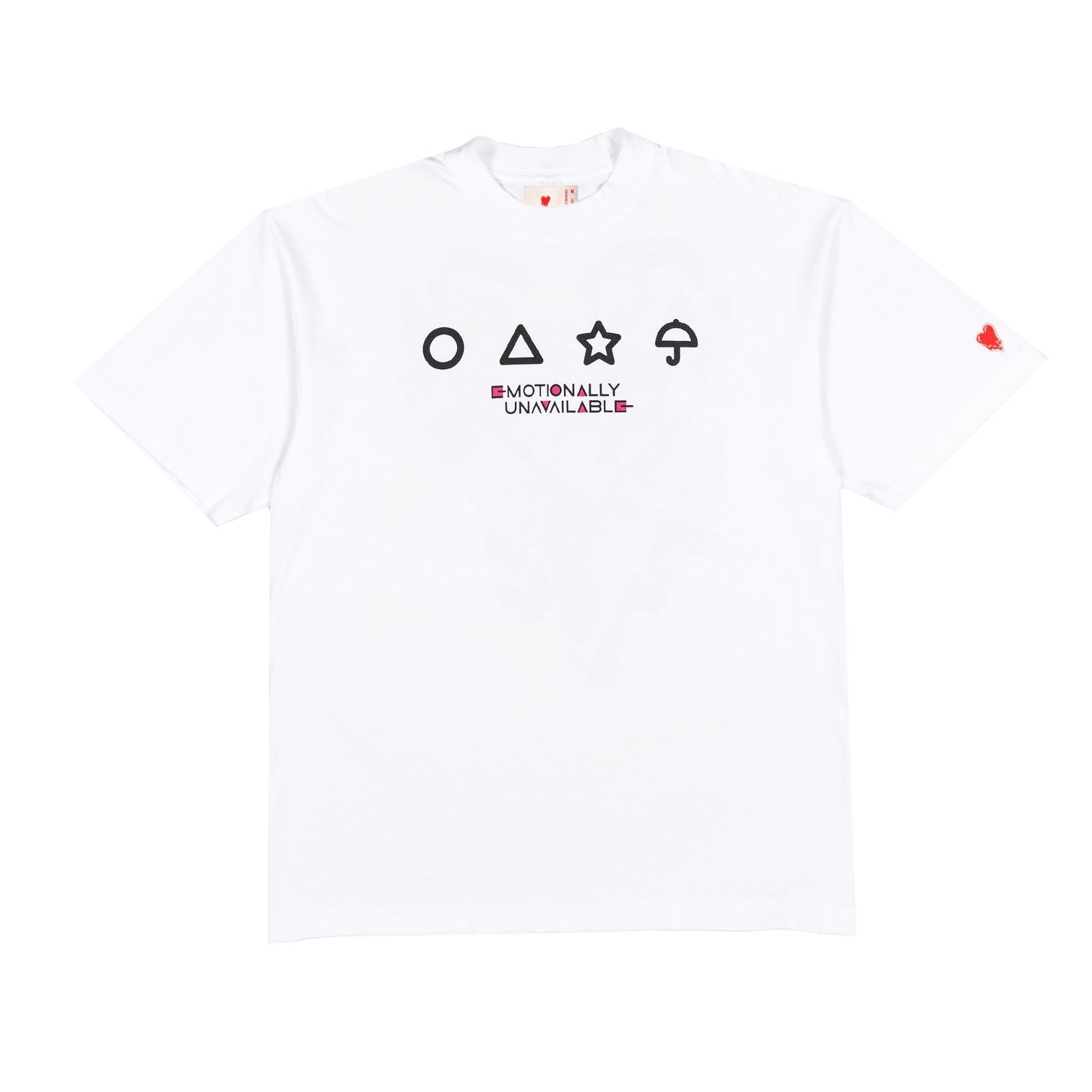 Emotionally Unavailable x Squid Games Heart Logo Symbols T-shirt