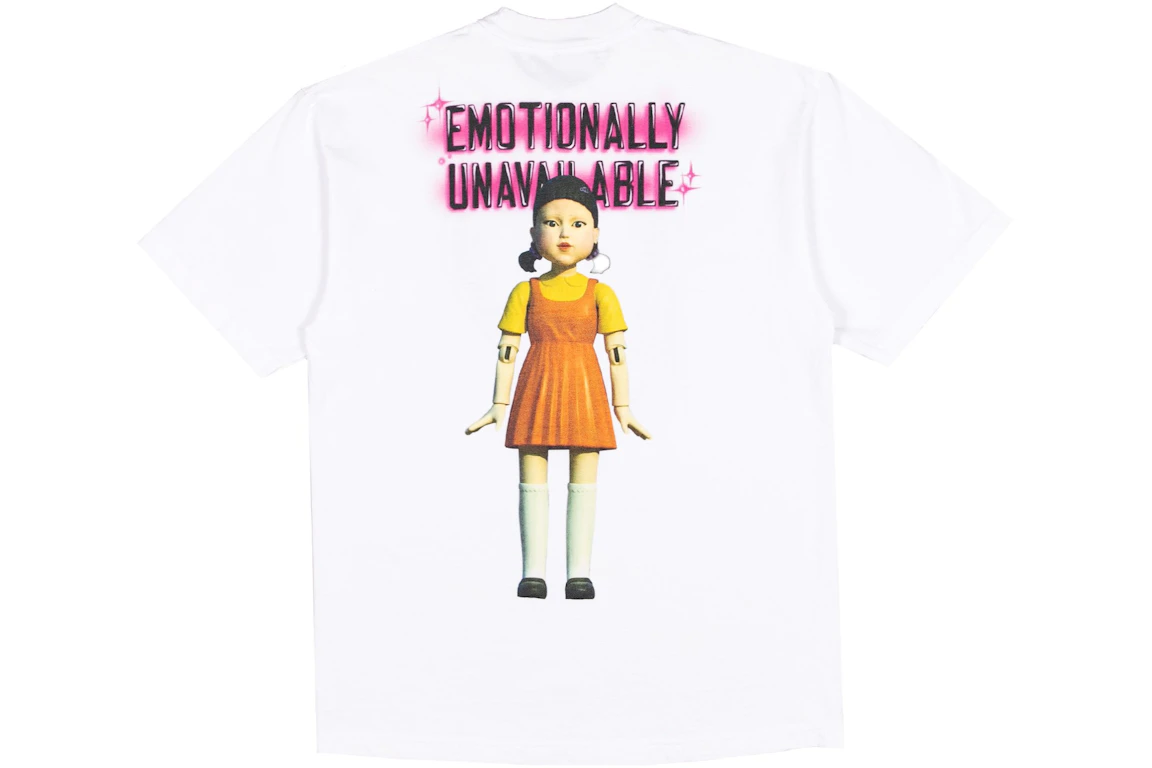 Emotionally Unavailable x Squid Games Red Light, Green Light Doll T-shirt White