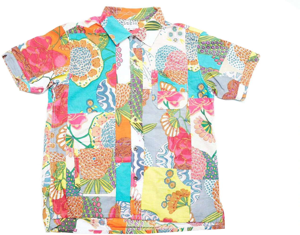 Engineered Garments Camp Shirt Multicolor Floral Patchwork - SS21 Men's ...