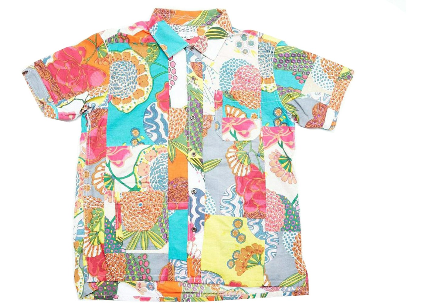 Engineered Garments Camp Shirt Multicolor Floral Patchwork Ss21 Engineered Garments Camp Shirt Multicolor Floral Patchwork Ss21