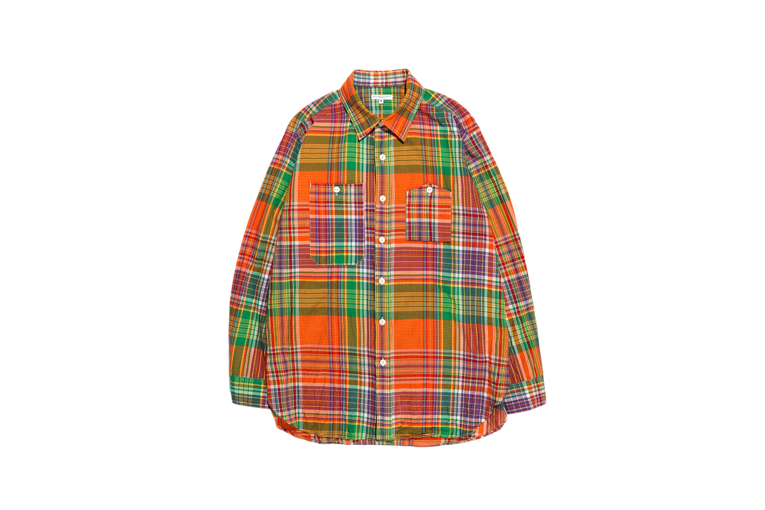 Engineered Garments Cotton Broadcloth Work Shirt Orange Men's