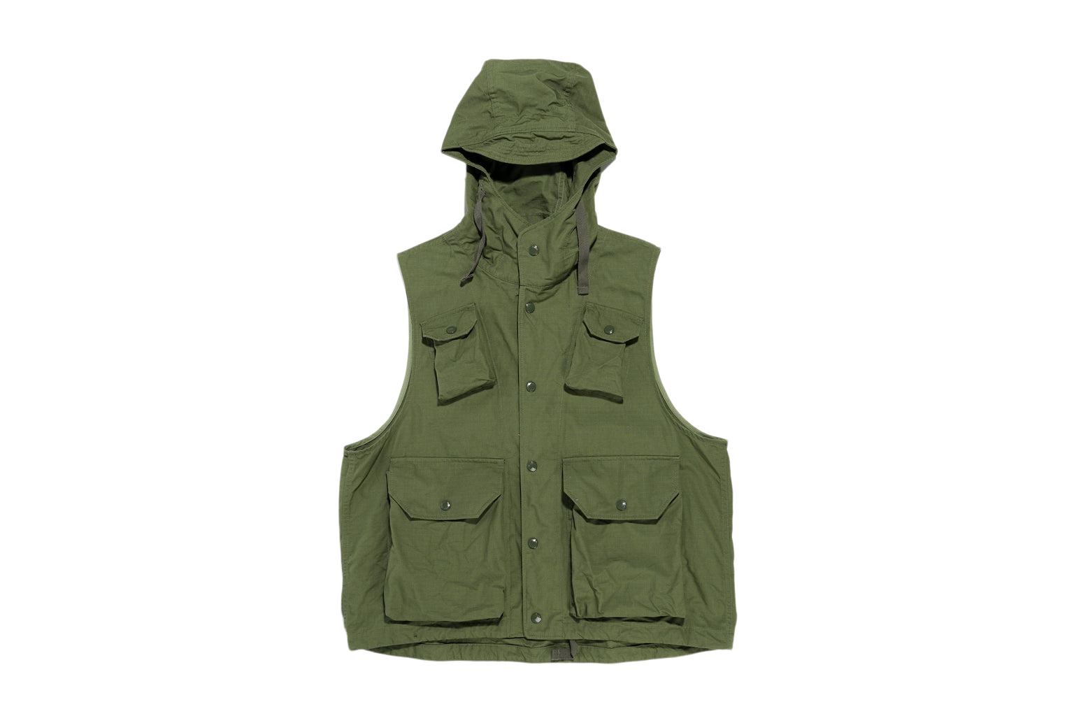 Engineered Garments Cotton Ripstop Field Vest Olive Men's - SS22 - US