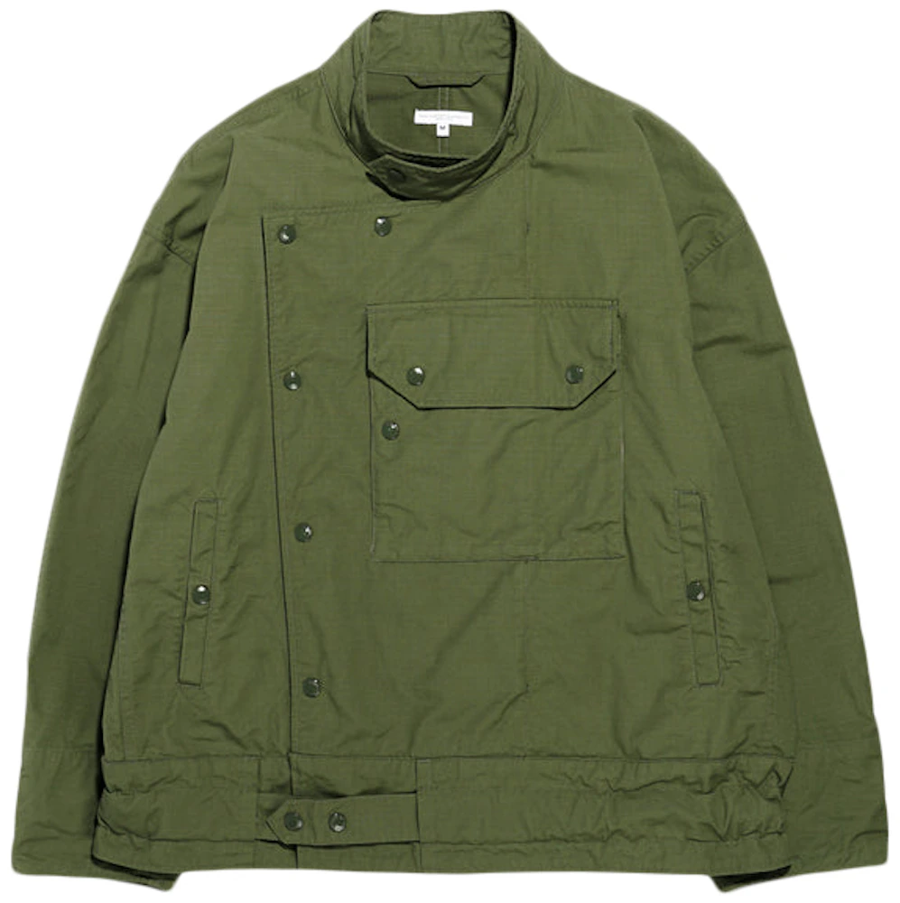 Engineered Garments Moto Cotton Ripstop Jacket Olive Men's - SS22 - US