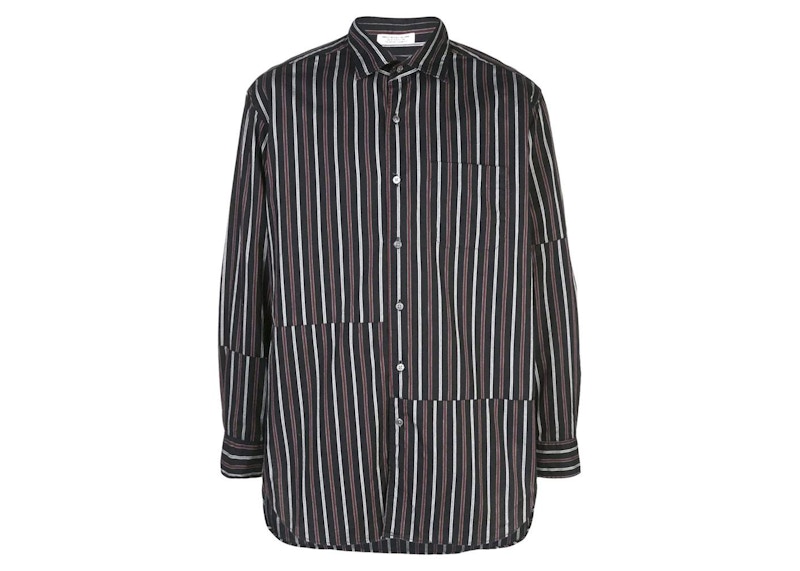 Engineered Garments Spread Collar Stripe Shirt Black Men's - SS21 - US