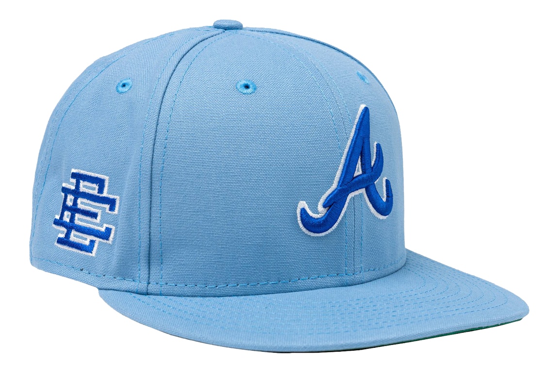 Pre-owned Eric Emanuel Ee Atlanta Braves Ne 59fifty Fitted Hat Light Blue