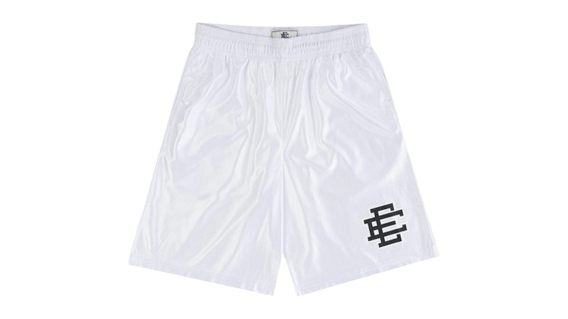Pre-owned Eric Emanuel Men's Ee Baggy Short In Shiny White/black