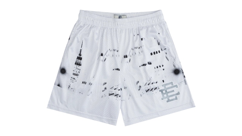 Eric Emanuel EE Basic/Core - Pantaloni corti, motivo: Skyline bianco/Argento