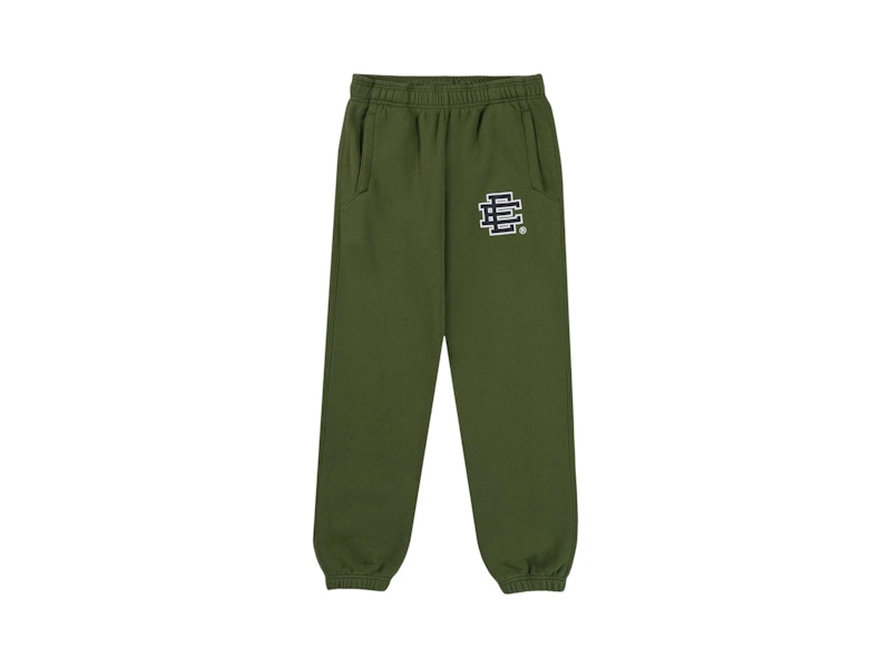 Pre-owned Eric Emanuel Men's Ee Basic Cuffed Sweatpant In Green/black