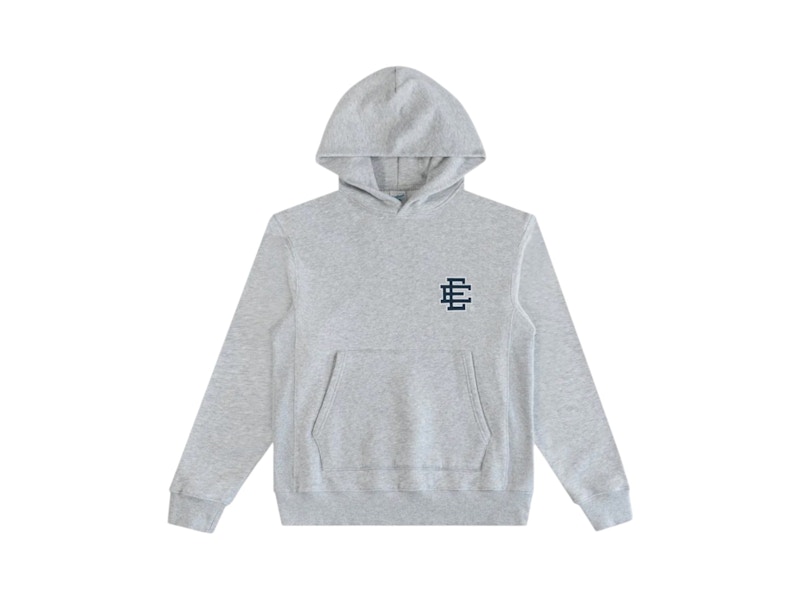 Pre-owned Eric Emanuel Men's Ee Basic Hoodie (fw24) In Grey/navy Blue/white