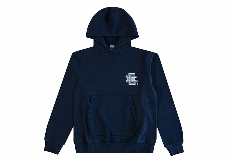 Pre-owned Eric Emanuel Men's Ee Basic Hoodie In Navy Blue/grey
