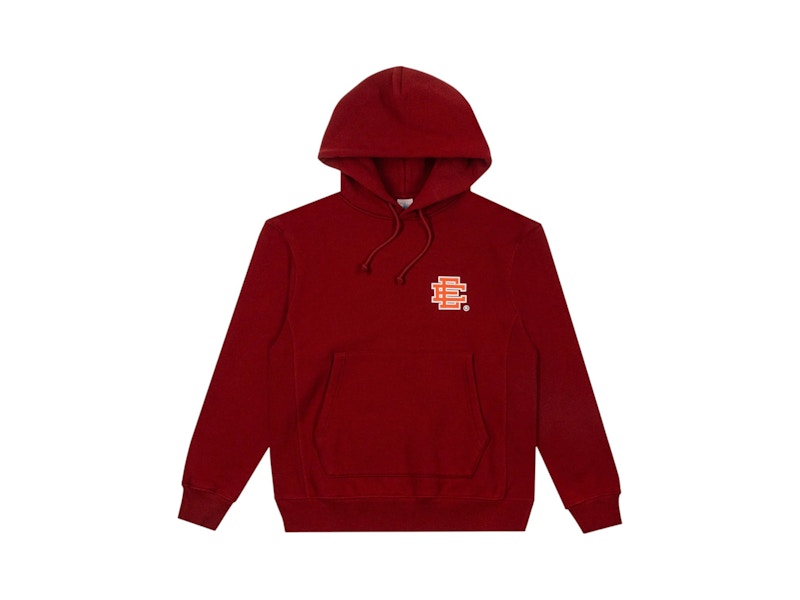 Pre-owned Eric Emanuel Men's Ee Basic Hoodie In Red/orange