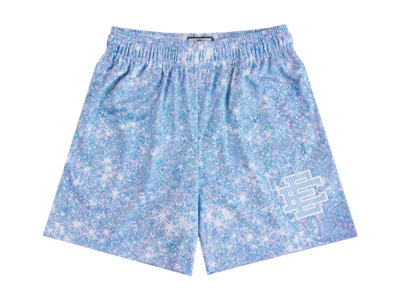 Pre-owned Eric Emanuel Men's Ee Basic Short Sparkle/in Blue Sparkle