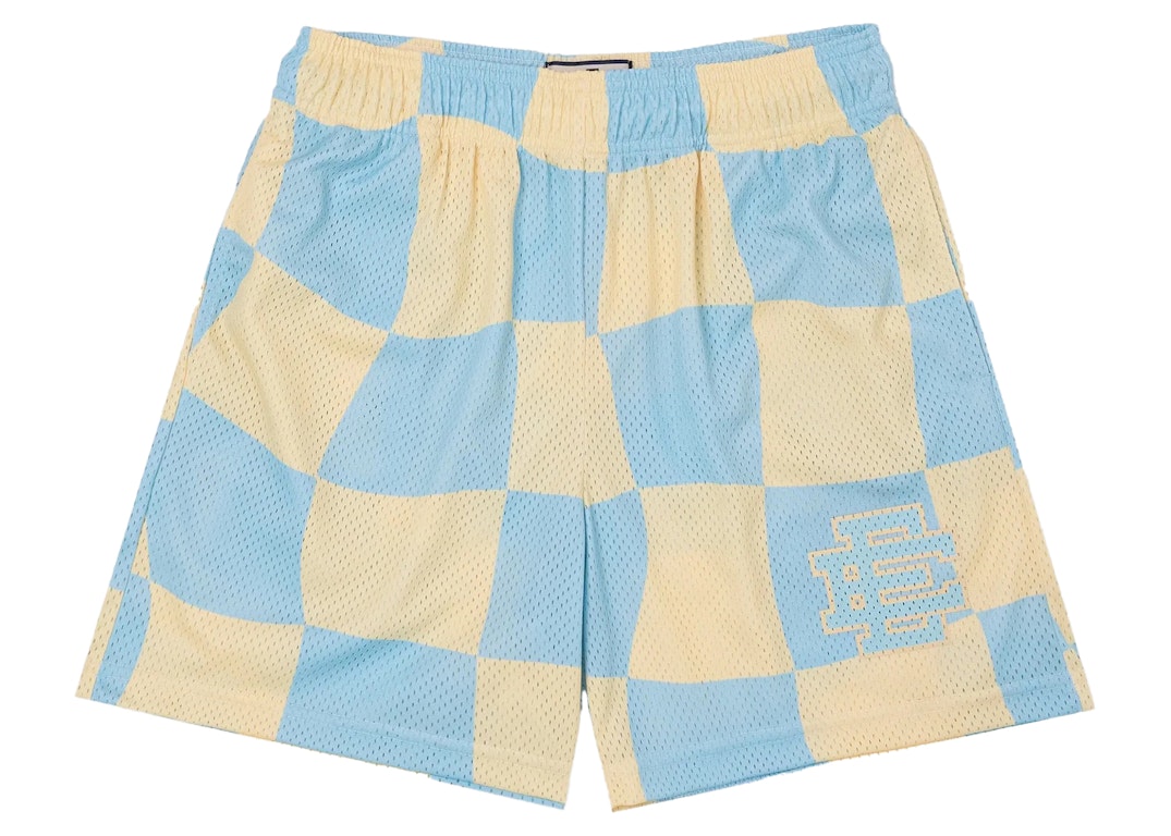 Pre-owned Eric Emanuel Ee Basic Short Blue Yellow Wavy Flag