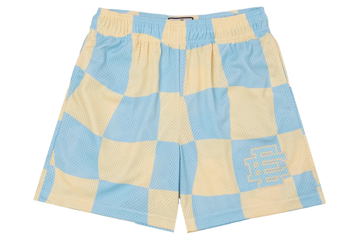 Pre-owned Eric Emanuel Ee Basic Short Blue Yellow Wavy Flag