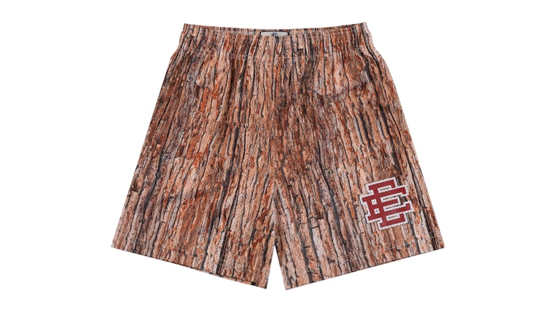 Pre-owned Eric Emanuel Men's Ee Basic Short In Brown Bark/red