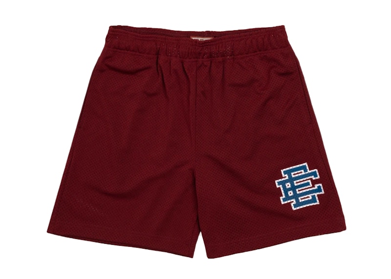 Pre-owned Eric Emanuel Men's  Ee Basic Short In Burgundy/navy Blue
