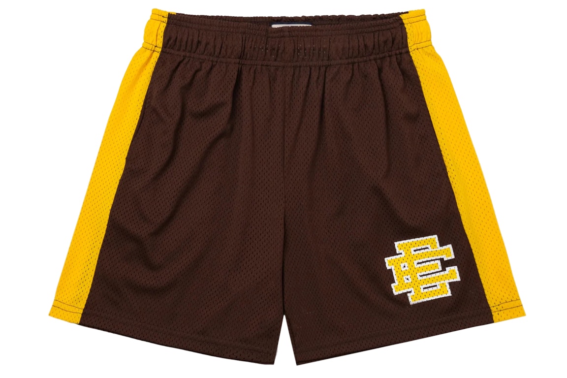 Pre-owned Eric Emanuel Ee Basic Short Chocolate/athletic Gold