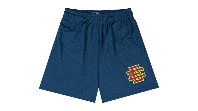 Pre-owned Eric Emanuel Men's  Ee Basic Short In Dark Denim/burgundy