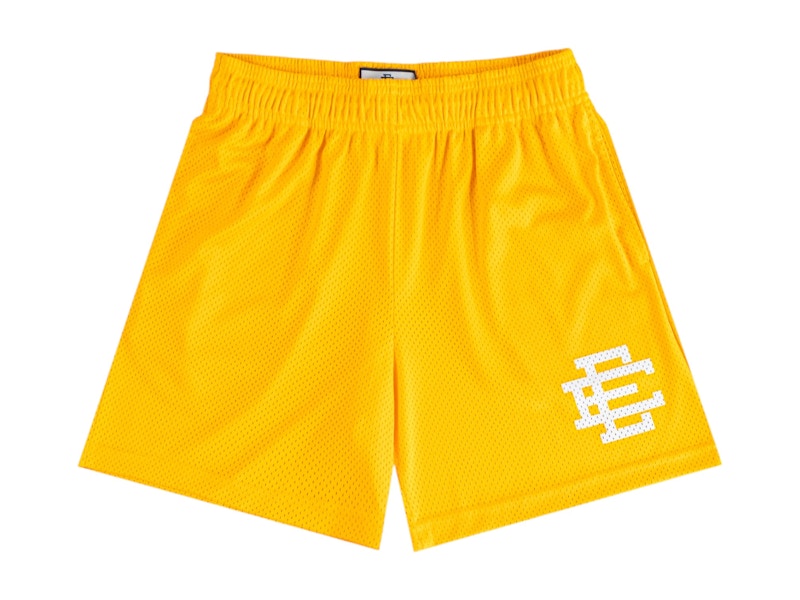 Pre-owned Eric Emanuel Men's Ee Basic Short In Gold/white In Multi