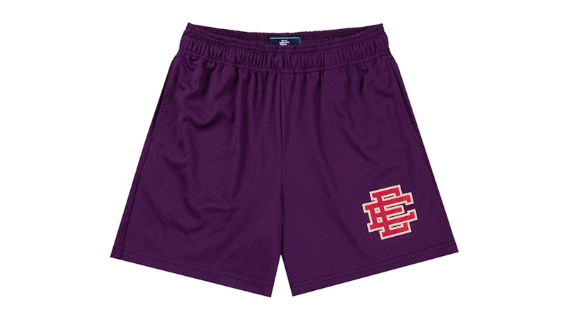 Pre-owned Eric Emanuel Men's  Ee Basic Short In Grape Royale Purple/pink