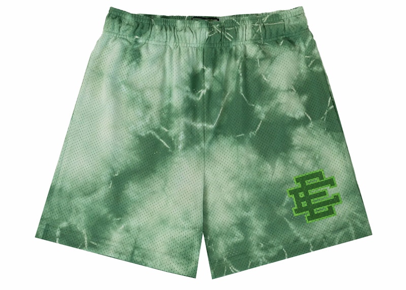 Pre-owned Eric Emanuel Men's Ee Basic Short In Green Tie Dye