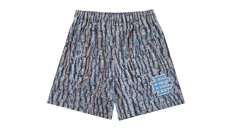 Pre-owned Eric Emanuel Men's Ee Basic Short In Grey Bark/blue