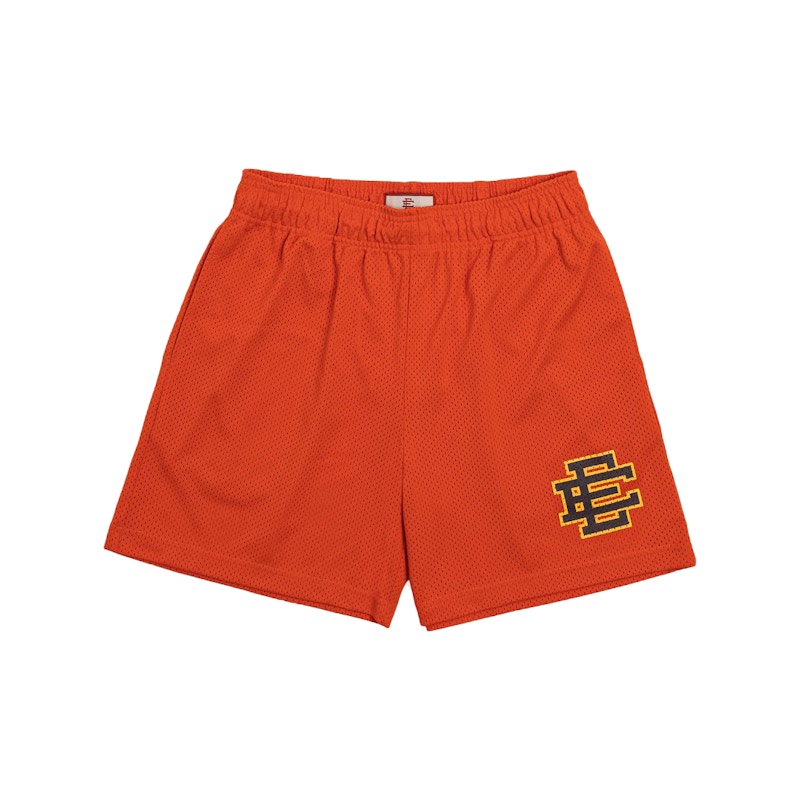 Pre-owned Eric Emanuel Men's  Ee Basic Short In Orange/yellow/brown