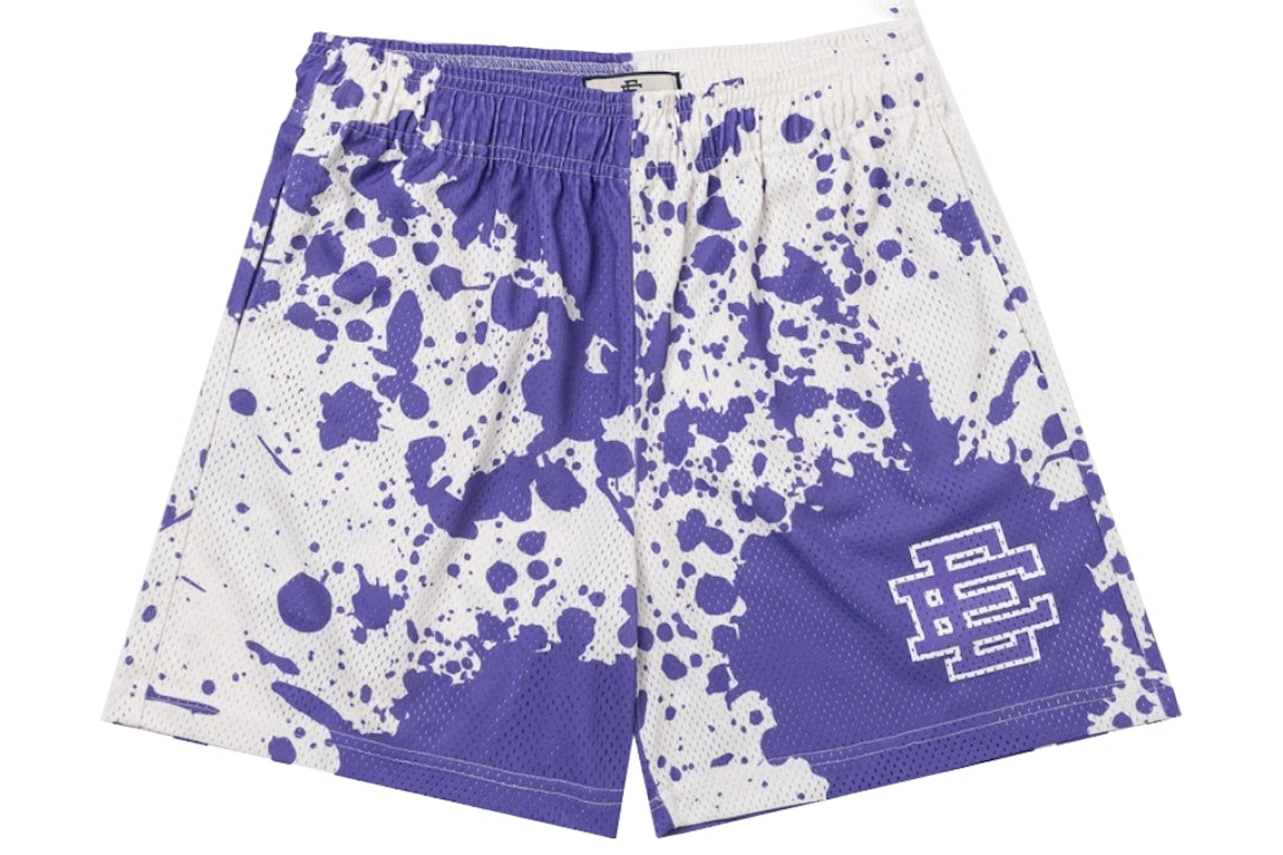 Pre-owned Eric Emanuel Ee Basic Short Purple Paint Spill