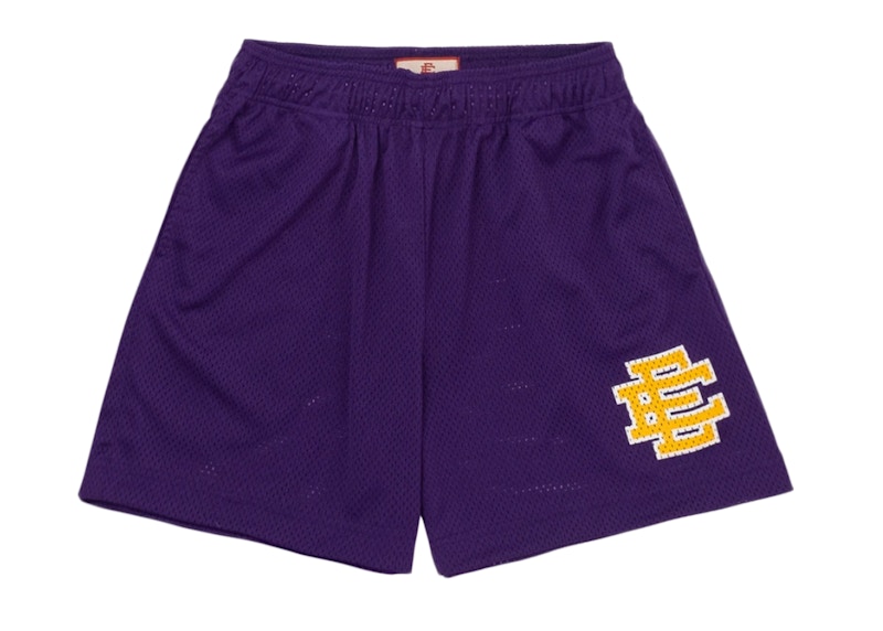 Pre-owned Eric Emanuel Men's  Ee Basic Short In Purple/yellow