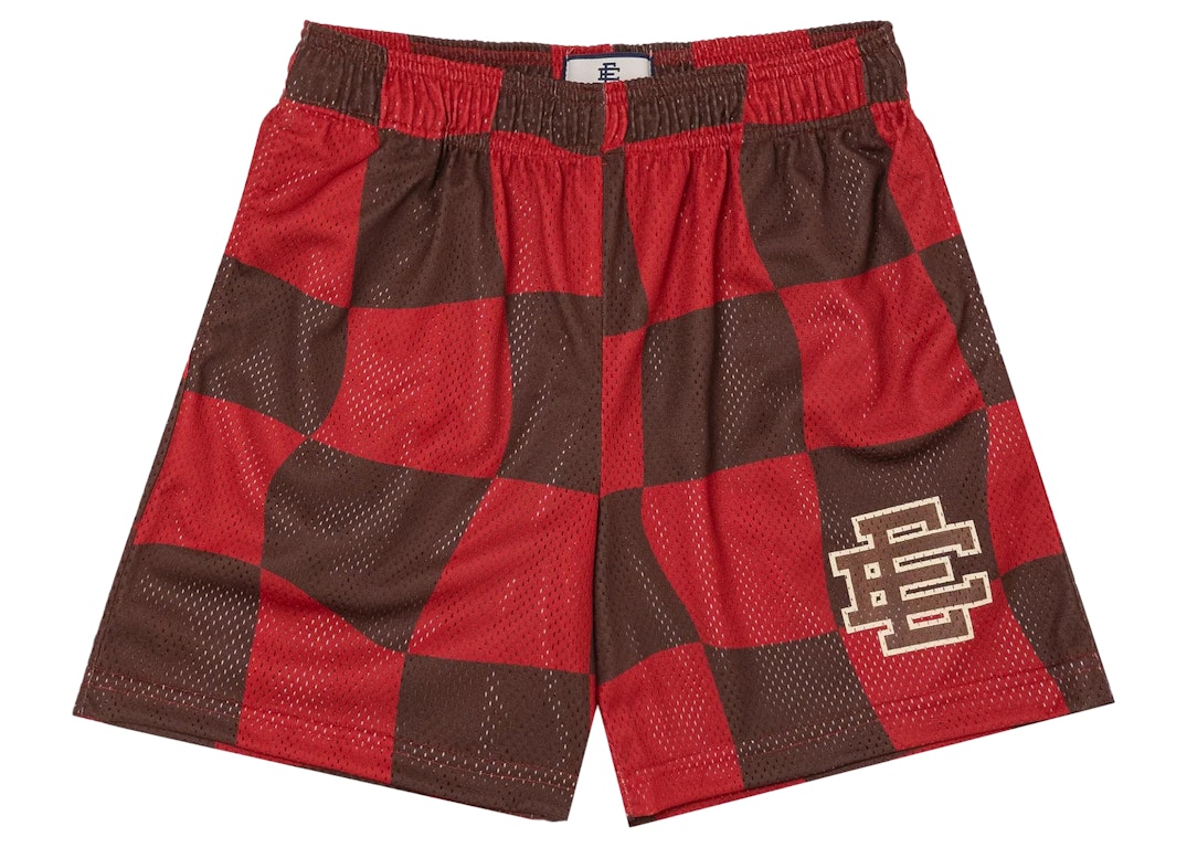 Pre-owned Eric Emanuel Ee Basic Short Red Chocolate Wavy Flag