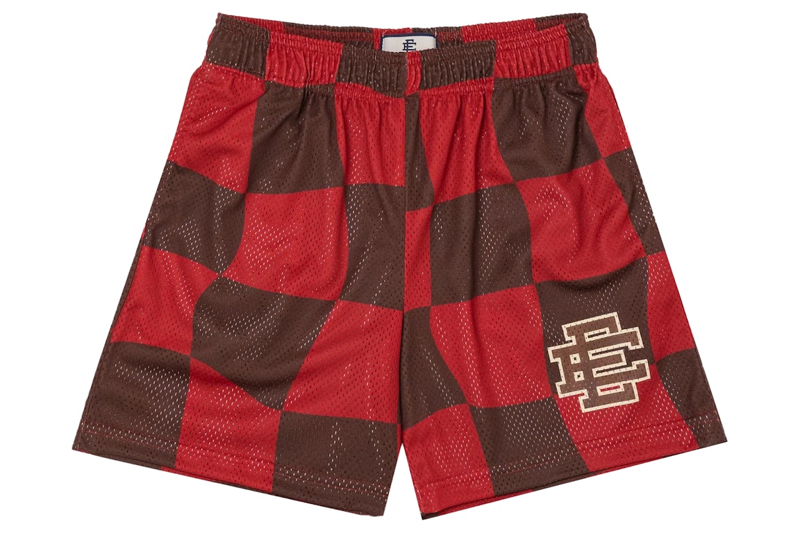 Pre-owned Eric Emanuel Ee Basic Short Red Chocolate Wavy Flag