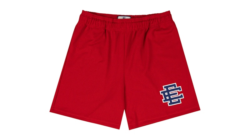 Pre-owned Eric Emanuel Men's  Ee Basic Short In Red/navy Blue In Multi