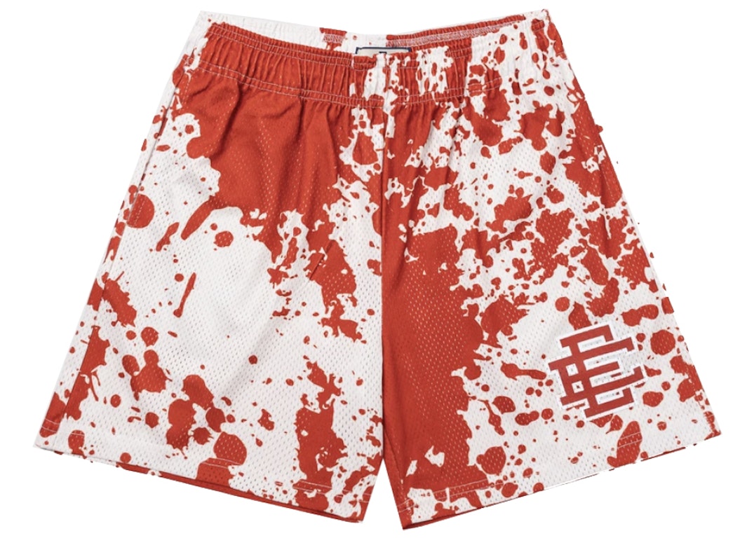 Pre-owned Eric Emanuel Ee Basic Short Red Paint Spill
