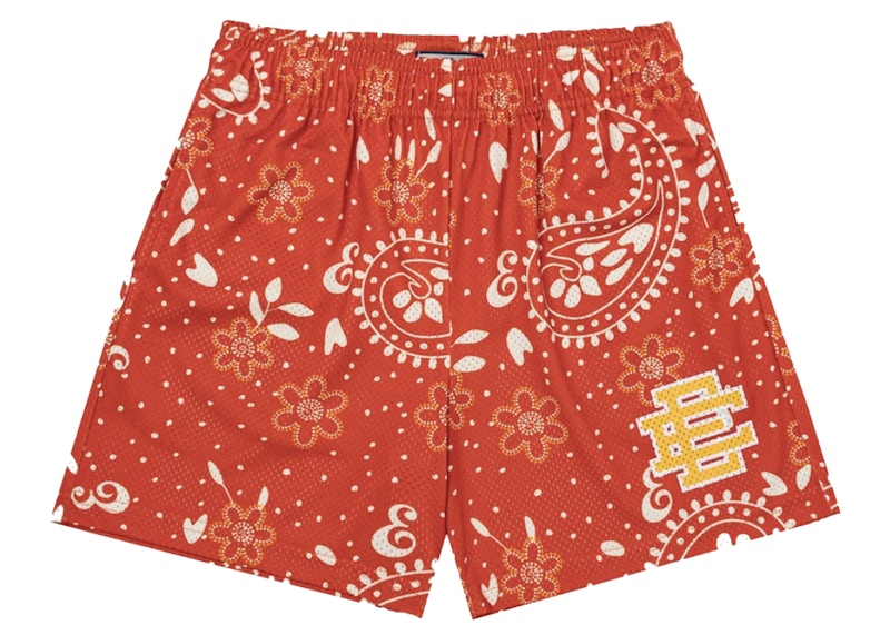 Red paisley shorts sale